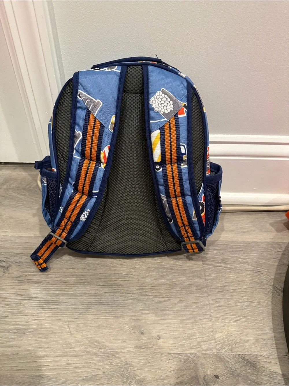 NWOT Pottery Barn Kids Blue Construction Truck Backpack